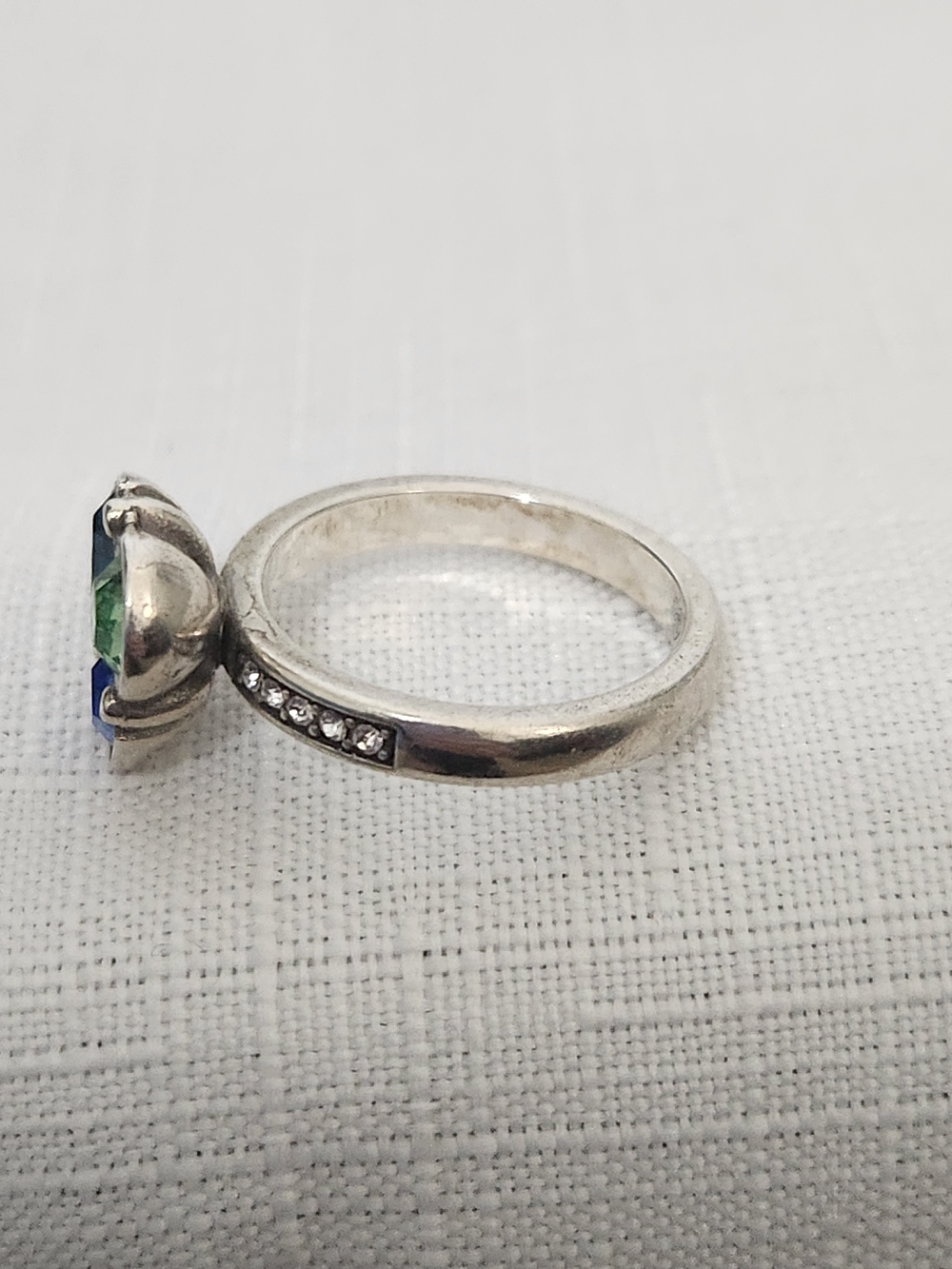 Brighton Bermuda Swarovski Crystal & Silver Cluster Ring- Extremely Rare Size 7 - Picture 5 of 7